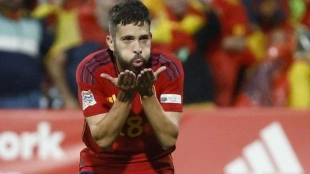 Jordi Alba celebra un gol con la Selección Española. Foto: El Confidencial
