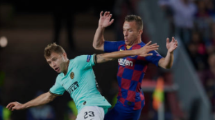 "Arthur no esconde su simpatía por el Inter. Foto: Getty Images"