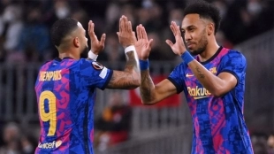 Aubameyang y Depay, a la espera para salir del Barça - Foto: Sport