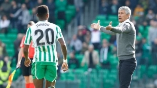 Junior y Quique Setién coincidieron en el Betis