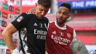 El momento de Emiliano Martínez con la Selección. Foto: The Mirror