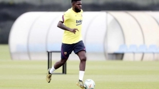 Samuel Umtiti, el primer lesionado tras el confinamiento. Foto: RTVE