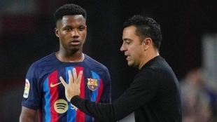 Xavi Hernández y Ansu Fati. Foto: Telemundo