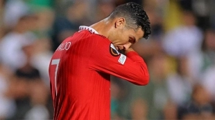 Cristiano Ronaldo, muy enfadado en el Manchester United. Foto: SPORT