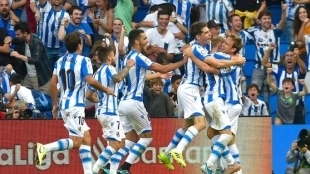 Los jugadores de la Real Sociedad. Foto: Cadena SER