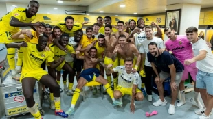 Los jugadores del Villarreal celebran una victoria