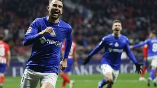 Borja Mayoral celebra un gol con el Getafe