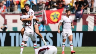 Los jugadores de Fluminense celebran una victoria en el Mundial de Clubes