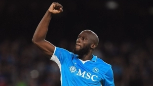 Lukaku celebrando la victoria con el SSC Napoli