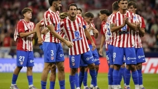 Los jugadores del Atlético de Madrid tras un partido