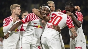 Los jugadores del RB Leipzig celebran un gol