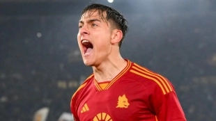 <p>Paulo Dybala celebrates a goal scored against Roma.</p>