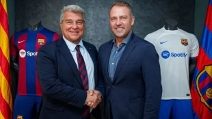 Joan Laporta and Hansi Flick, from Barcelona