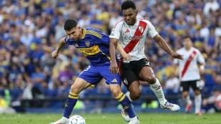Miguel Borja en un Boca Juniors - River Plate