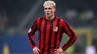 Álex Jiménez during a match played with Milan