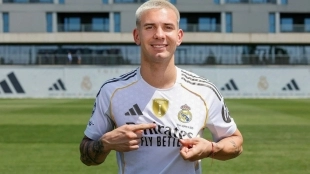 Franco Mastantuono during his presentation with Real Madrid