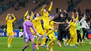 Los jugadores del Bodo Glimt celebran la clasificación en Champions League