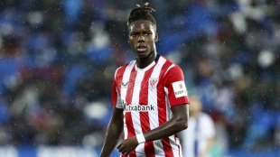 Nico Williams during a match with Athletic Club