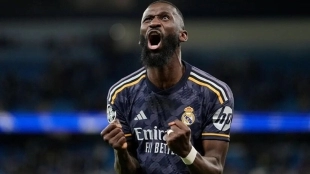 Antonio Rüdiger celebra un gol del Real Madrid