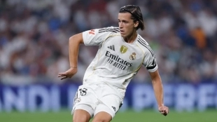 Álvaro Carreras during a game with Real Madrid