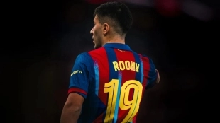 Roony Bardghji durante un partido con el Barcelona