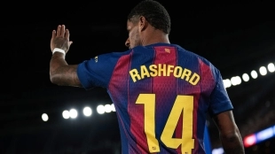 Marcus Rashford durante un partido con el Barcelona