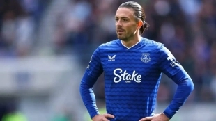 Jack Grealish during a match with Everton